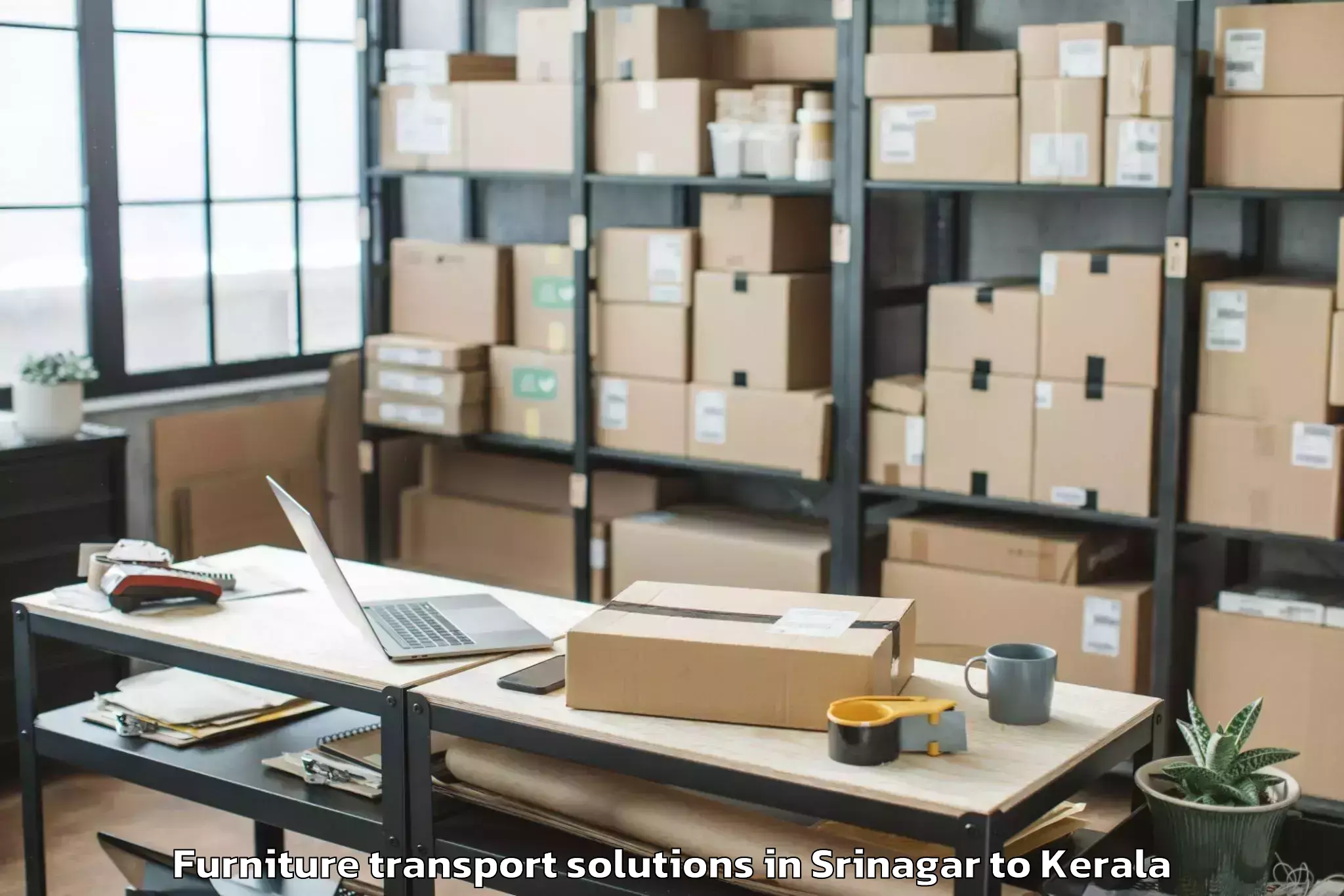 Reliable Srinagar to Ponnani Furniture Transport Solutions